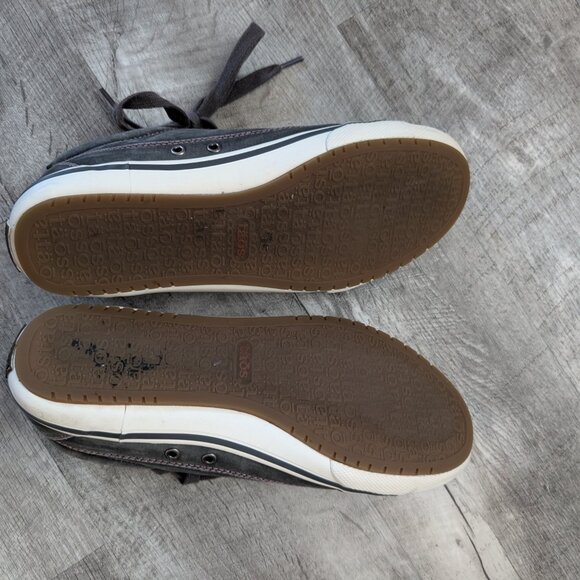 Taos Moc Star Canvas Women's 7.5 Graphite Gray Lace Up Low Top Casual Sneakers - Picture 9 of 9